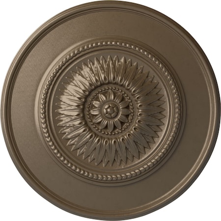 Ekena Millwork Floral Ceiling Medallion, Hand-Painted Warm Silver, 23 1/2"OD x 2 3/4"P CM23FLWSS
